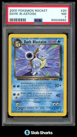 2000 POKEMON TEAM ROCKET #20/82 DARK BLASTOISE PSA 7 - Image 1