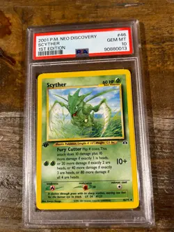 Pokemon 2001 Neo Discovery 1ST Edition SCYTHER #46 PSA 10 Gem Mint RARE - Image 1