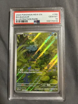 2023 POKEMON MEW EN-151 ILLUSTRATION RARE #166 BULBASAUR PSA 10 - Image 1