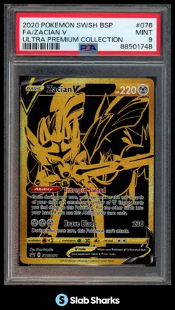 2020 POKEMON SW&SH BLACK STAR PROMOS #SWSH076 ZACIAN V FULL ART UPC PSA 9 - Image 1
