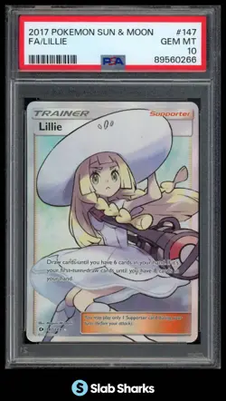 2017 POKEMON SUN & MOON #147/149 LILLIE FULL ART ULTRA RARE PSA 10 - Image 1