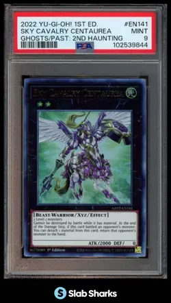 2022 YU-GI-OH GHOSTS/PAST 2ND HAUNTING 1ST ED #EN141 SKY CALVARY CENTAUREA PSA 9 - Image 1
