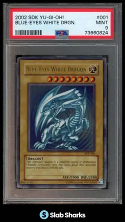 2002 YU-GI-OH! STARTER DECK: KAIBA #SDK-001 BLUE-EYES WHITE DRAGON PSA 9 - Image 1