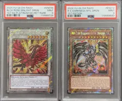 2024 PSA 9 YUGIOH RA03 PLATINUM SECRET RARE BLACK ROSE & RED EYES METAL DRAGON - Image 1