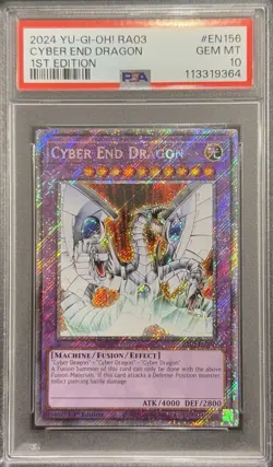 2024 PSA 10 YUGIOH RA03 PLATINUM SECRET RARE CYBER END DRAGON 💎 - Image 1