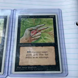 Lot of (2) 1995 Magic The Gathering MTG Deathgrip 4th Edition Authentic - Image 2