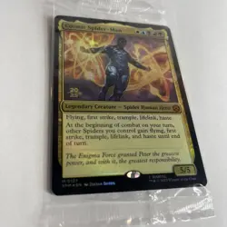 MTG Magic the Gathering Spider-Man Mythic Foil 127 Cosmic Spider-Man Promo Stamp - Image 1