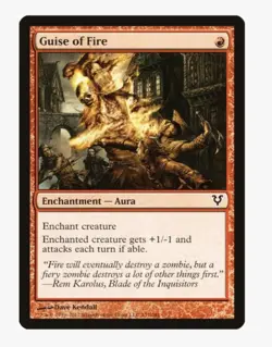 Guise of Fire MTG AVR LP | Pauper EDH Aura Removal Heroic Forced Combat Aggro - Image 1