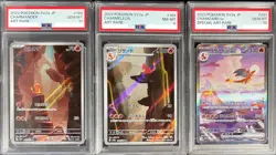 PSA 8 & 10 Charizard ex SAR Charmander AR Charmeleon AR SEQ Set Pokemon 151 - Image 1