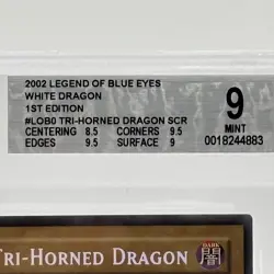 Yugioh BGS 9 Tri-Horned Dragon LOB-000 1st Edition North American Graded Card - Image 3