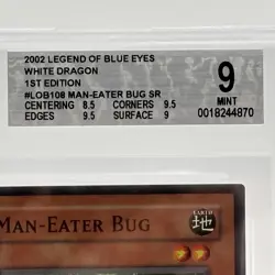 BGS 9 MINT Man-Eater Bug LOB-108 Super Rare 1st Edition Yugioh North American - Image 3
