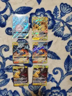 Pokemon Tag Team GX Lot 6 Cards LP 2x Charizard Reshiram 2x Pikachu Zekrom More - Image 1