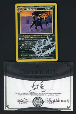 Lisa Ortiz Signed 2001 Pokemon Umbreon #32/75 Neo Discovery Card AUTO COA - Image 1