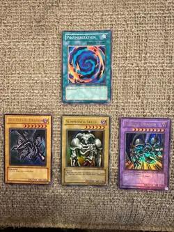 Yu-gi-oh Red eyes black dragon, Summoned skull, Black Skull Dragon 4 card lot - Image 1
