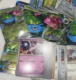 Pokemon Stellar Crown Lot 45+ Holo Common Reverse Foils Jumbo Cards TCG NM - Image 3