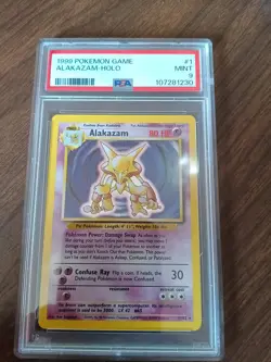 Pokemon PSA 9 MINT 1999 Alakazam Base Set Holo Card - Image 1