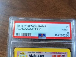 Pokemon PSA 9 MINT 1999 Alakazam Base Set Holo Card - Image 2