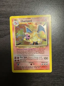 🔥1999 Pokemon English Base Set Charizard 4/102 holofoil Error Card🔥 DMG - Image 2