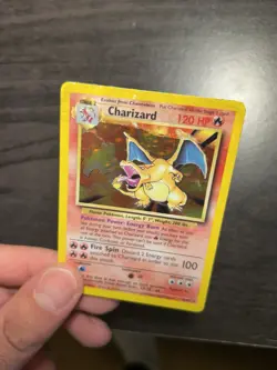 🔥1999 Pokemon English Base Set Charizard 4/102 holofoil Error Card🔥 DMG - Image 4