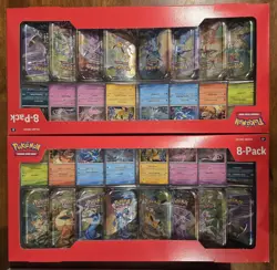 2 Pokemon TCG Prismatic Evolutions Costco 8 Mini-Tin Bundle W/ Promo Cards New - Image 1