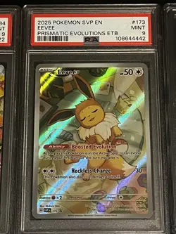 6 Cards 2025 POKEMON PRISMATIC EVOLUTIONS (STAMPED) PSA 9 & CGC 10 + Eevee PSA 9 - Image 5
