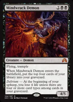 1x Mindwrack Demon - Foil Light Play, English Shadows Over Innistrad MTG Magic - Image 1