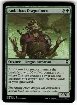 Ambitious Dragonborn 213 NM Foil MTG CLB Magic - Image 1