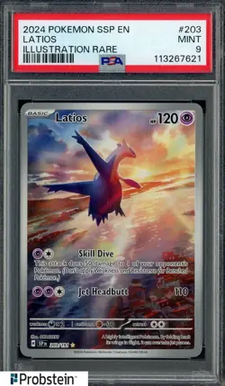 2024 Pokemon SSP EN Illustration rare #203 Latios PSA 9 MINT - Image 1