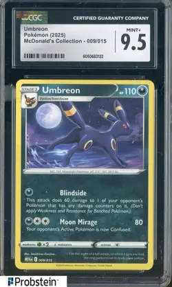 2025 Pokemon Mcdonald's Collection #009/015 Umbreon CGC 9.5 MINT+ - Image 1