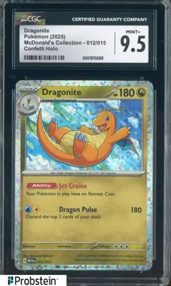 2025 Pokemon Mcdonald's Collection #012/015 Dragonite Confetti Holo CGC 9.5 - Image 1