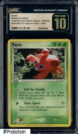 2023 Pokemon Game Classic #004/034 Paras Holo Venusaur Lugia CGC 10 PRISTINE - Image 1