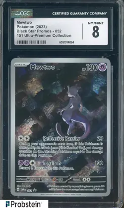 2023 Pokemon Black Star Promos 151 Ultra Premium Coll #052 Mewtwo CGC 8 NM-MT - Image 1