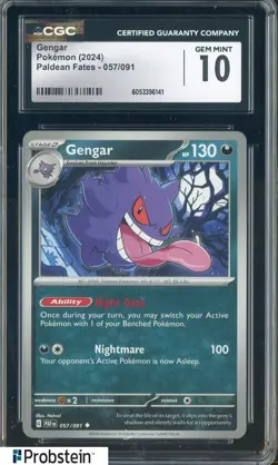 2024 Pokemon Paldean Fates #057/091 Gengar CGC 10 GEM MINT - Image 1