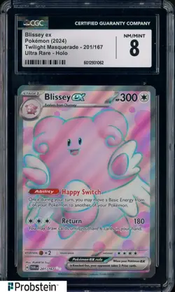 2024 Pokemon Twilight Masquerade #201/167 Blissey Ex Ultra Rare Holo CGC 8 - Image 1