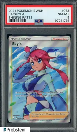 2021 Pokemon SWSH Shining Fates #072 Skyla Fa PSA 8 NM-MT - Image 1
