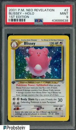 2001 Pokemon Neo Revelation 1st Edition #2 Blissey Holo PSA 9 MINT - Image 1