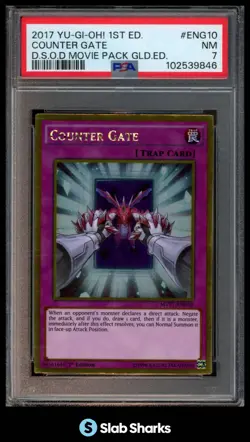 2017 YU-GI-OH! D.S.O.D MOVIE PACK GOLD 1ST EDITION ENGLISH COUNTER GATE PSA 7 - Image 1