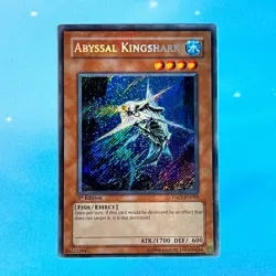 YUGIOH Abyssal Kingshark MISPRINT FOIL BLEED TAEV-EN084 1st MP Secret Rare - Image 1