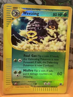 Pokemon TCG Weezing Expedition Base Set Reverse Holo Card 32/165 Vintage WOTC - Image 1