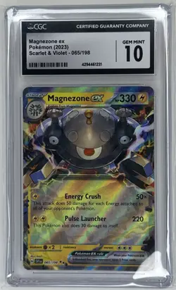 CGC Graded 10 Gem Mint Magnezone ex 065/198 Scarlet & Violet Pokemon Card - Image 1