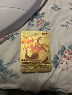 Pokemon Charizard VMAX - Gold Display Card HP350 143/293 Fan Art NM/M - Image 1