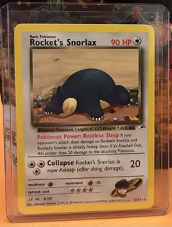 Rockets Snorlax Gym Heroes 33/132 NM Non Holo Pokemon Card TCG WOTC Vintage - Image 1