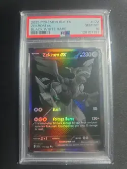 2025 Pokemon Zekrom ex Black White Rare PSA 10 Graded Card - Image 1