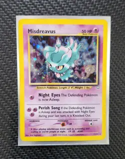 Pokemon TCG Misdreavus Holo Rare Card 11/64 Neo Revelation - Image 1