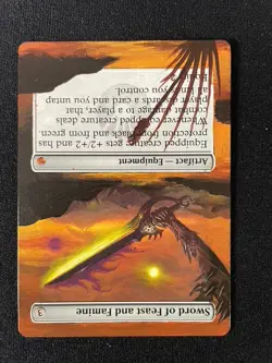 MtG Sword of Feast and Famine Mirrodin Besieged Altered Art - LP Lightly Played - Image 2