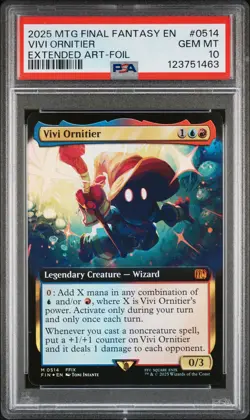 2025 MTG FINAL FANTASY EXTENDED ART-FOIL #0514 VIVI ORNITIER PSA 10 - Image 1