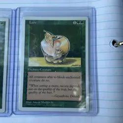 Lot of (2) 1997 Magic The Gathering MTG Lure Authentic Enchant Creature - Image 2