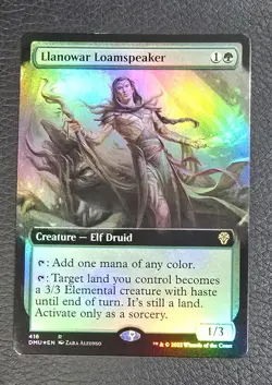 Llanowar Loamspeaker (Extended Art) Dominaria United Foil MTG NM Magic Card - Image 1