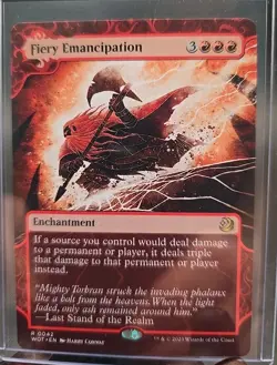 Fiery Emancipation Wilds of Eldraine: Enchanting Tales MTG Regular Full Art - Image 1