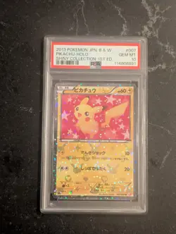 2013 POKEMON JPN B&W SHINY COLLECTION 1ST EDITION #007 PIKACHU-HOLO PSA 10 - Image 1
